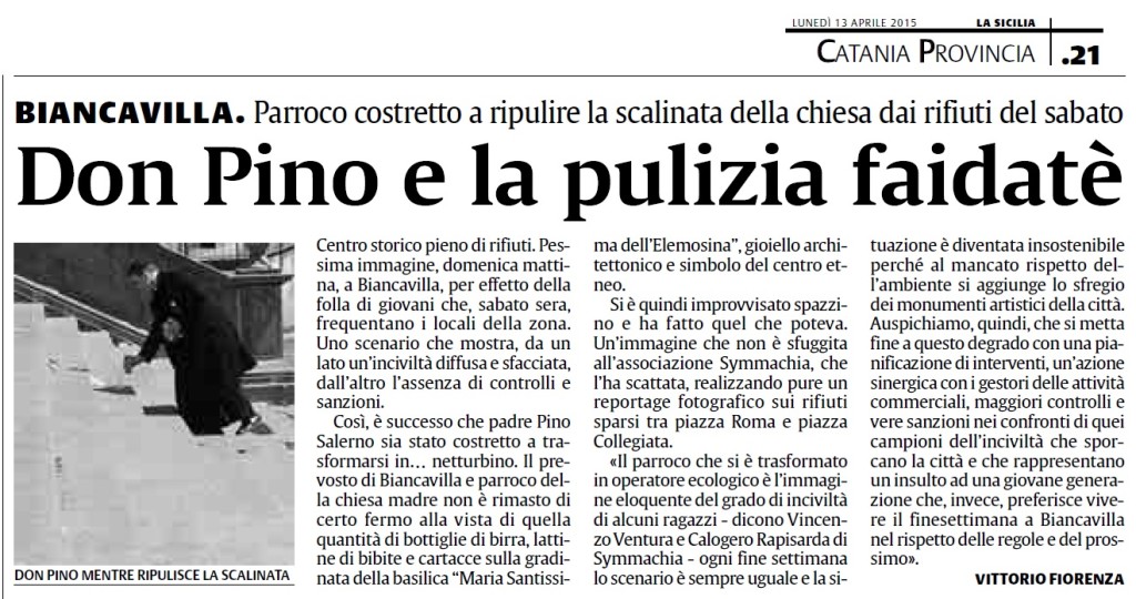 la sicilia - rifiuti piazza roma